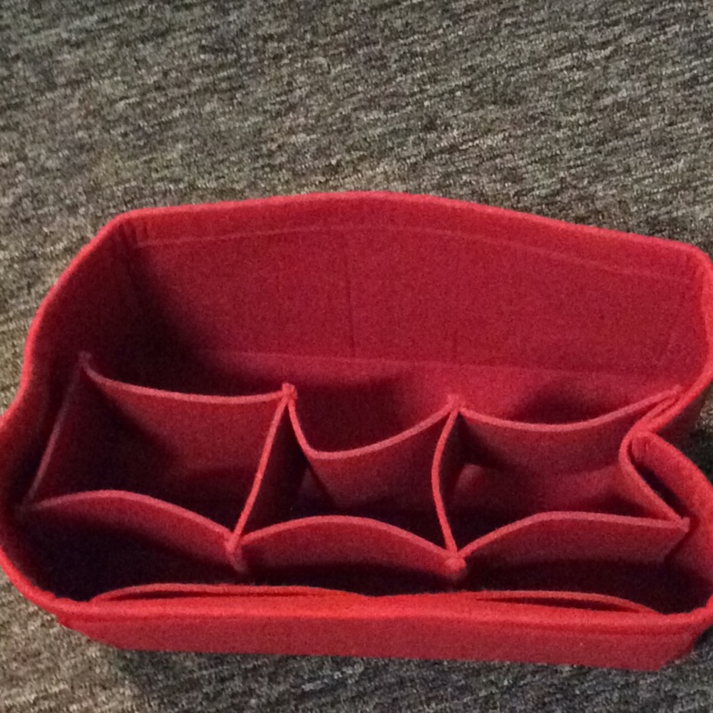 Red felt tote organizer